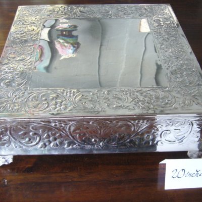 20" Silver Filigree Square